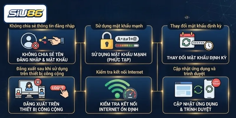 Những lưu ý quan trọng khi truy cập tài khoản SIU86